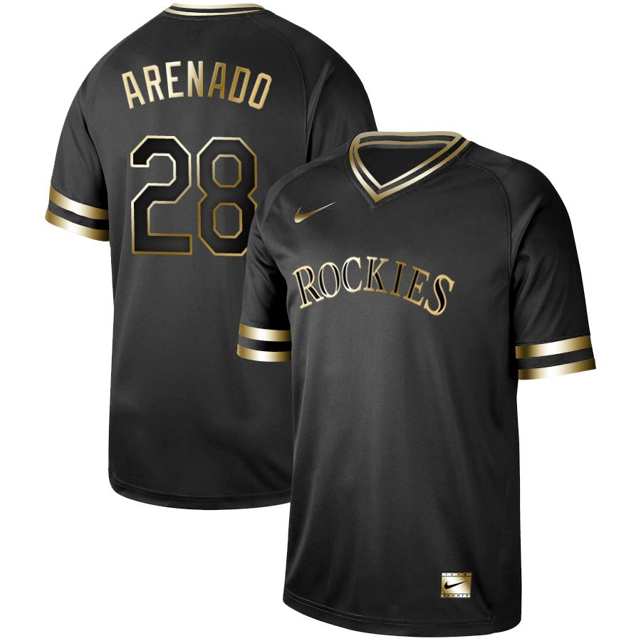 Men Colorado Rockies #28 Arenado Nike Black Gold MLB Jerseys->colorado rockies->MLB Jersey